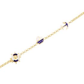 Gülaylar Diamond Line Sarı Altın 14 Ayar Bileklik Çocuk