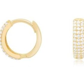 Gülaylar Diamond Line Sarı Altın 14 Ayar Halka Küpe