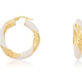 Gülaylar Diamond Line Sarı Altın 14 Ayar Halka Küpe