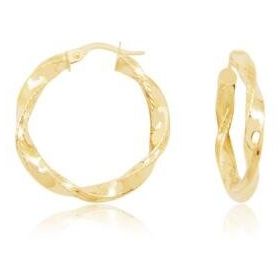 Gülaylar Diamond Line Sarı Altın 14 Ayar Halka Küpe