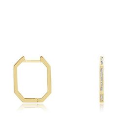 Gülaylar Diamond Line Sarı Altın 14 Ayar Trend Taşlı Küpe