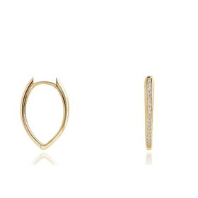 Gülaylar Diamond Line Sarı Altın 14 Ayar Trend Taşlı Küpe