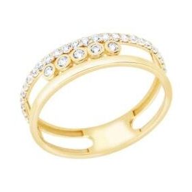 Gülaylar Diamond Line Sarı Altın 14 Ayar Trend Yüzük