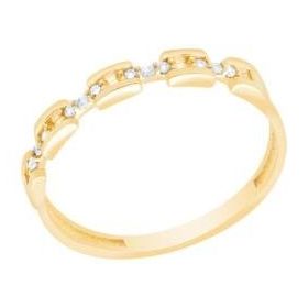 Gülaylar Diamond Line Sarı Altın 14 Ayar Trend Yüzük