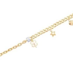Gülaylar Diamond Line Sarı Altın 14 Ayar Trend Zincir Bileklik