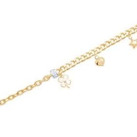 Gülaylar Diamond Line Sarı Altın 14 Ayar Trend Zincir Bileklik