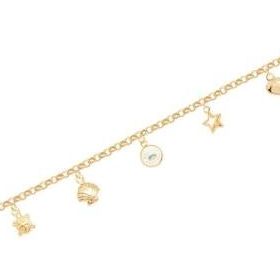 Gülaylar Diamond Line Sarı Altın 14 Ayar Trend Zincir Bileklik