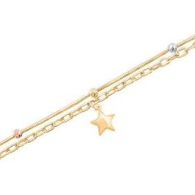Gülaylar Diamond Line Sarı Altın 14 Ayar Trend Zincir Bileklik
