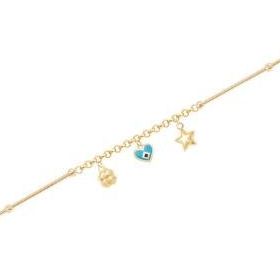 Gülaylar Diamond Line Sarı Altın 14 Ayar Trend Zincir Bileklik