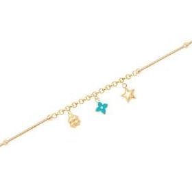 Gülaylar Diamond Line Sarı Altın 14 Ayar Trend Zincir Bileklik