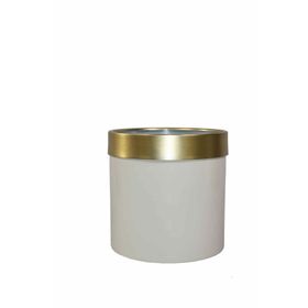 Güleç Yapay Çiçek 35*35*35 Krem Gold Bilezikli Metal Saksı