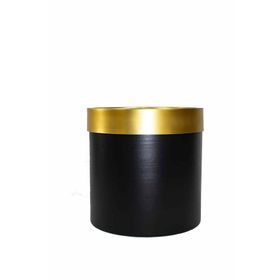 Güleç Yapay Çiçek 35*35*35 Siyah Gold Bilezikli Metal Saksı