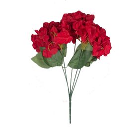 Güleç Yapay Çiçek 45 cm Kırmızı Yapay Ortanca Çiçeği