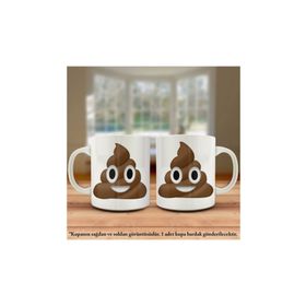 Gülen Mutlu Kaka Emojisi-Espirili Mizah Kupa Bardak