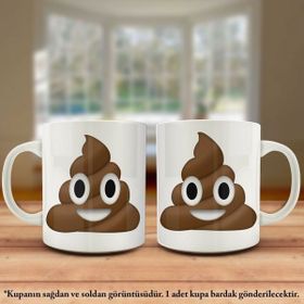 Gülen Mutlu Kaka Emojisi-Espirili Mizah Kupa Bardak