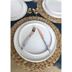 Gulhanile Stackable Mat Beyaz 12 Parça 6 Kişilik Kahvaltı Takımı