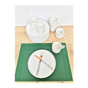 Gulhanile Stackable Mat Beyaz 12 Parça 6 Kişilik Kahvaltı Takımı