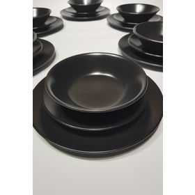 Gulhanile YMK04 Mat Siyah 6 Kişilik 18 Parça Yemek Takımı