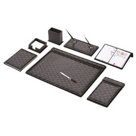 Gülpaş G925 Siyah 9 Parça Hasır Desen Kalemli Sümen Takımı
