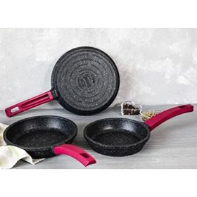 Gülsan 3'lü 18 - 22 - 26 cm. Döküm Tava Seti