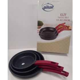 Gülsan 3'lü Elit Granit Döküm Tava Seti