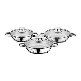 Gülsan 6 Parça Paslanmaz Çelik Cam Kapaklı Omlet Set
