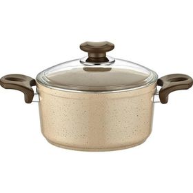 Gülsan Safran 28 cm Granit Cam Kapaklı Derin Tencere