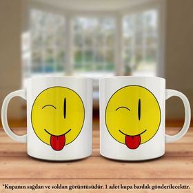 Gülümseyen Muzip Emoji-Espirili Mizah Kupa Bardak