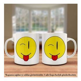 Gülümseyen Muzip Emoji-Espirili Mizah Kupa Bardak