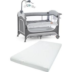 Gulz Atlas Plus 70x110 cm Dark Grey Anne Yanı Sallanır Cibinlikli Pamuk Yataklı Dönenceli Oyun Parkı Bebek Beşik