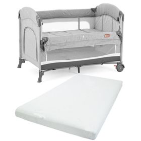 Gulz Omega 70x110 cm Dark Grey Anne Yanı Sallanır Cibinlikli Yataklı Oyun Parkı Bebek Beşik