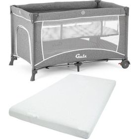Gulz Raftel 70x120 cm Oyun Parkı Bebek Beşiği + Açık Gri Visco Yatak