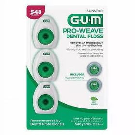 Gum Pro-Weave Dokuma Parçalamaya Dayanıklı Nane Aromalı 3 Numara + 2 Seyahat Ünitesi Diş İpi