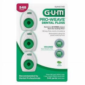 Gum Pro-Weave Dokuma Parçalamaya Dayanıklı Nane Aromalı 3 Numara + 2 Seyahat Ünitesi Diş İpi