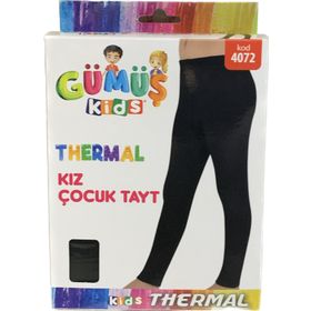 Gümüş 4072 Termal Tayt Siyah Kız Çocuk İçlik