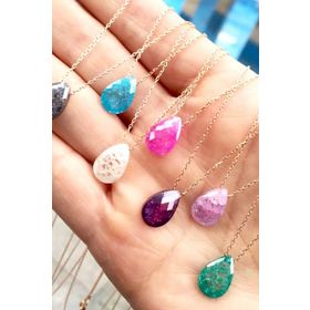 Gümüş 925 Ayar Opal Taşlı Damla Kolye