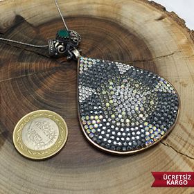 Gümüş 925 Ayar Zirkon Taşlı Otantik Kolye