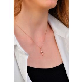 Gümüş 925 Ayar Zirkon Taşlı Sol Anahtarı Kolye