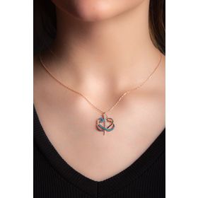 Gümüş 925 Ayar Zirkon Taşlı Vav Kolye