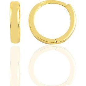 Gümüş Altın Yaldızlı 12 mm Halka Küpe