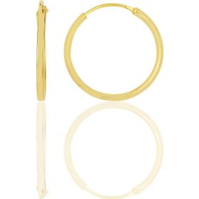 Gümüş Altın Yaldızlı 18 mm Halka Küpe