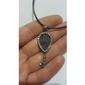 Gümüş Ametist Taşlı Bayan Kolye
