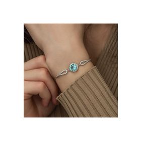 Gümüş Aquamarine Bileklik