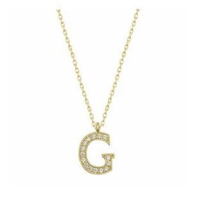 Gümüş Hane Gold G Harfi Kadın Gümüş Kolye