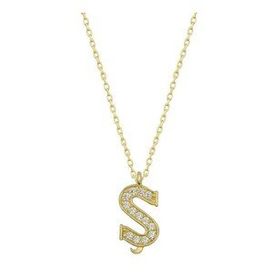 Gümüş Hane Gold S Harfi Kadın Gümüş Kolye