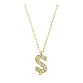 Gümüş Hane Gold S Harfi Kadın Gümüş Kolye