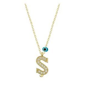 Gümüş Hane Nazar Gold S Harfi Kadın Kolye
