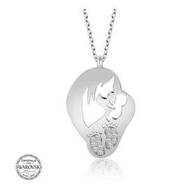 Gümüş Hane Swarovski Taşlı Gümüş Anne Bebek Kadın Kolye