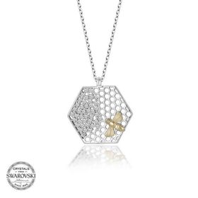 Gümüş Hane Swarovski Taşlı Gümüş Arı Kadın Kolye