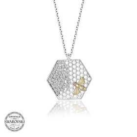 Gümüş Hane Swarovski Taşlı Gümüş Arı Kadın Kolye
